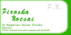 piroska mocsai business card